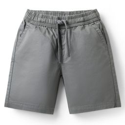 Pine Kids Cotton Woven Above Knee Length Solid Color Shorts - Grey-image-85