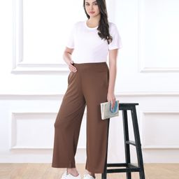 Bella Mama Full Length High Coverage Rib Knit Pant - Brown-image-6