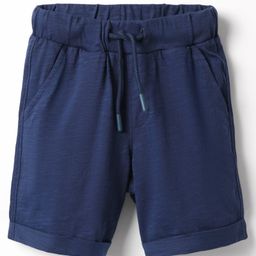 UCB Cotton Knit Knee Length Solid Colour Shorts - Navy Blue-image-19