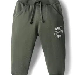 Pink Rabbit Looper Knit Full Length Lounge Pant With Camping Day Print - Olive Green-picture-23