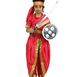BookMyCostume Independence Day Theme Rani Laxmibai Costume Set - Pink & Golden-image-8