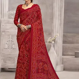 KALINI Maroon Chiffon Printed Daily Wear Saree-44
