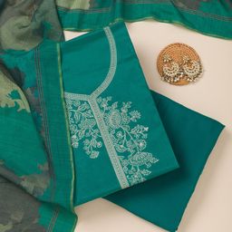 Koskii Art Silk Unstitched Dress Material-image-62