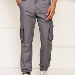 Indian Needle Men Relaxed Tapered Fit Easy Wash Cargos Trousers-picture-25