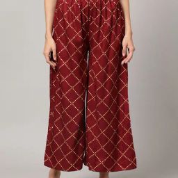 Kryptic Maroon & Gold Printed Lounge Pants-picture-18