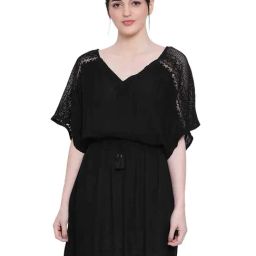 Oxolloxo Black Symphony Stylized Nightwear Kaftan-picture-3