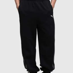 Puma Black Relaxed Fit Logo Printed Trackpants-image-63