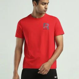 Reebok Red Cotton Regular Fit Printed Sports T-Shirt-image-21