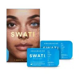 Swati Cosmetics Coloured Contact Lenses - Aquamarine (1 Month, Power - 3.75)-picture-4