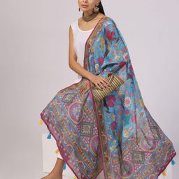 Kaizen TEXO FAB Ethnic Motifs Printed Linen Dupatta image 5