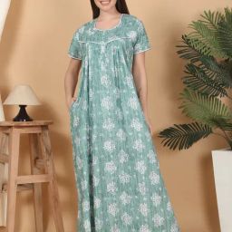 Sweet Dreams Green Floral Printed Gown-23
