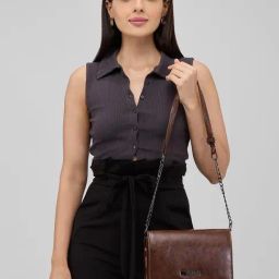 Caprese Piko Brown Cross Body Bag-image-34