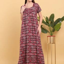 Sweet Dreams Multicolor Cotton Printed Nighty-picture-24