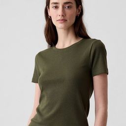GAP Women Solid Round Neck Cotton T-shirt-image-43