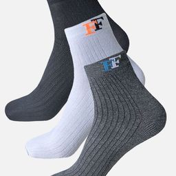 FIMS Men Pack Of 3 Patterned Cotton Ankle-Length Socks-picture-29