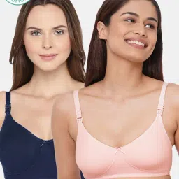 Inner Sense Multicolored Non Wired Non Padded Nursing Bra (Pack Of 2)-image-48