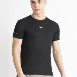 Reebok Black Regular Fit Printed Sports T-Shirt-image-45