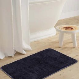 Saral Home Navy Cotton Anti-Skid Bathmat - Set of 1-image-10