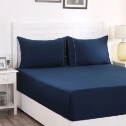 Maspar Blue 300 TC Cotton Single Bed Sheet with 1 Pillow Cover-image-45