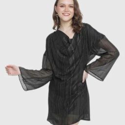 Oxolloxo Black Striped Dress-image-49