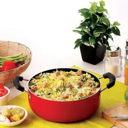 Nirlon Red Aluminium Non-Stick Casserole with Bakelite Handle-image-42