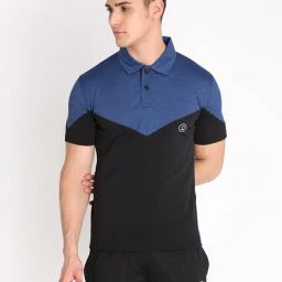 Chkokko Royal Blue & Black Polo T-Shirt-image-82