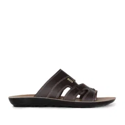 Bata Men's Coffee Brown Toe Ring Sandals-picture-7