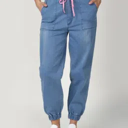 StyleStone Blue Mid Rise Joggers-image-1
