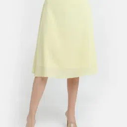 Zink London Yellow A-Line Skirt-image-43