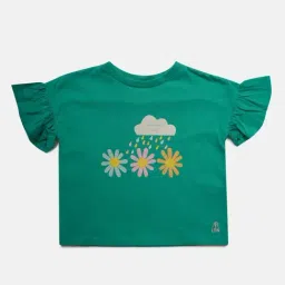 Angel & Rocket Kids Green Cotton Printed Top-image-70