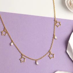 Clara 92.5 Sterling Silver Star & Pearl Necklace for Women-image-76