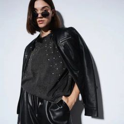 Only Black Cotton Embellished T-Shirt-image-48