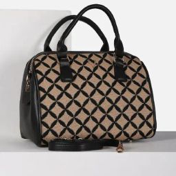 Allen Solly Beige & Black Printed Free Size Handbag-27