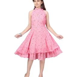 Aarika Kids Pink Printed Dress-image-10