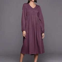 Varanga Purple A-Line Dress-image-37