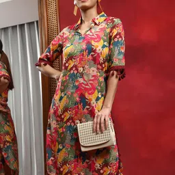 Anouk Women Floral Printed Regular Pure Cotton Kurta with Salwar-picture-1