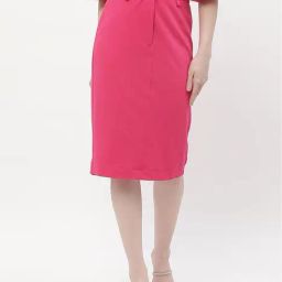 MADAME Pink Midi Skirt-image-65