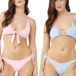 Secrets By ZeroKaata Blue & Pink Plain Swimwear Bra Panty Set - Pack Of 2-image-29