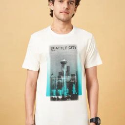 Sf Jeans By Pantaloons Off White Slim Fit Printed T-Shirt-picture-39