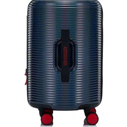 American Tourister Black Rollio Striped Small Hard Sided Cabin Trolley-picture-5