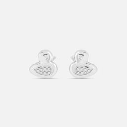 Quirky Duck Silver Stud Earrings for Women 925 Silver-image-18