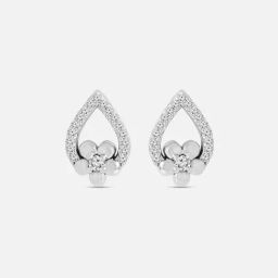 Floral Embrace Silver Stud Earrings for Women 925 Silver-image-75