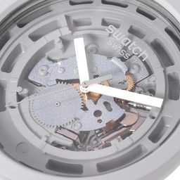 Swatch Unisex Grey Boost Swiss Made Skeleton Dial Water Resistant Analogue Watch SB03M100 image 4