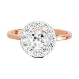 Sparkles Rose Gold Lab Grown 13 Diamond 14KT 0.85t Round Ring For Women-picture-25