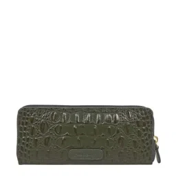 Hidesign Angara W2(Rf) Sb Green Textured Medium Zip Around Wallet image 3
