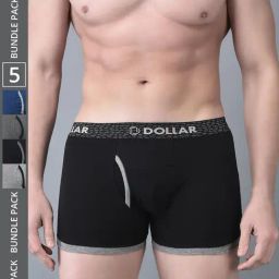 Dollar Bigboss Assorted Cotton Regular Fit Trunks - Pack Of 5-picture-19