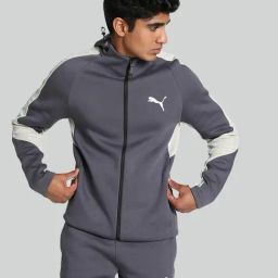 Puma Grey Slim Fit Sports Hoodie-picture-27