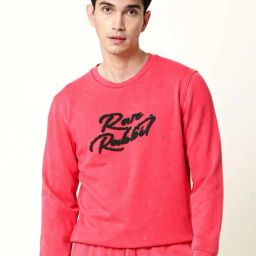 Rare Rabbit Red Cotton Slim Fit Embroidered Sweatshirt-image-26