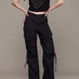 Label Ritu Kumar Black Megan Cargo Pant-image-40