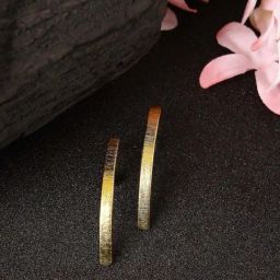 NVR Gold-plated Geometric Shape Hoop Earrings for Women-28